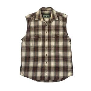 Field & Stream Vest Mens M Medium Flannel Plaid Sleeveless Flap Pocket Western